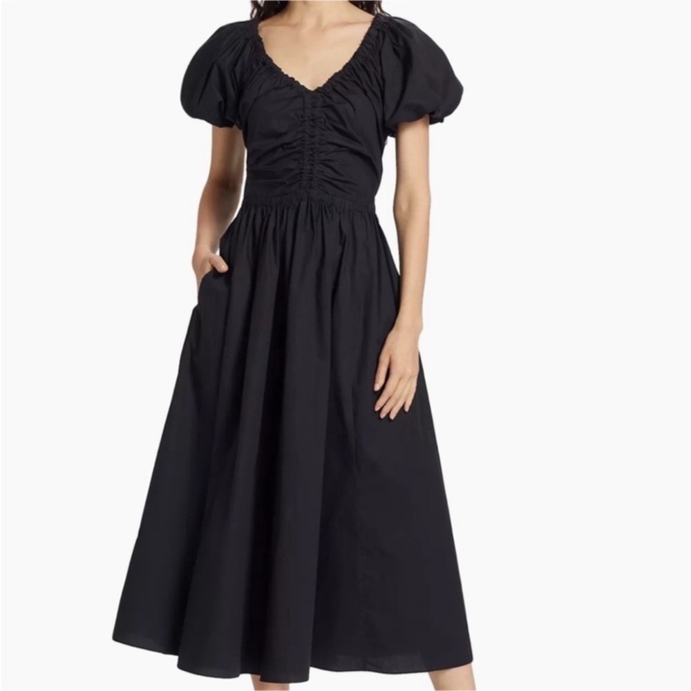 ULLA JOHNSON cecile dress in noir/black Sz 8